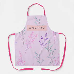 Personalized Pastel Floral, Elegant  Apron