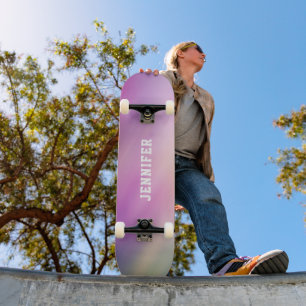 Personalized Pastel Gradient Name Skateboard