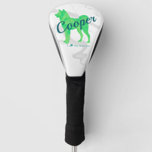 Personalized Pastel Green Shiba Inu Dog Custom Golf Head Cover
