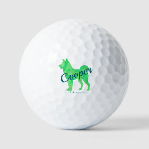 Personalized Pastel Green Shiba Inu Dog Customize Golf Balls
