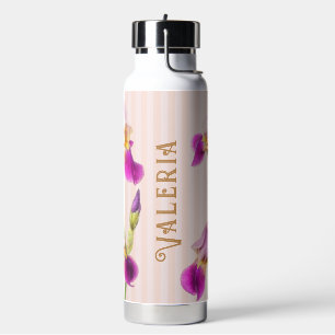 Personalized Pastel Iris and Cottagecore aesthetic Water Bottle