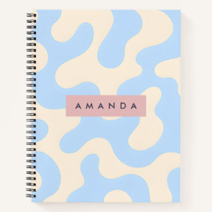 Personalized Pastel Pastel Blue Abstract Camo Notebook