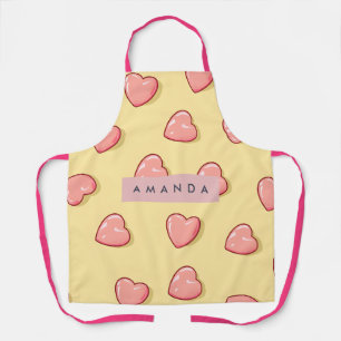 Personalized Pastel Pink Candy Heart  Apron