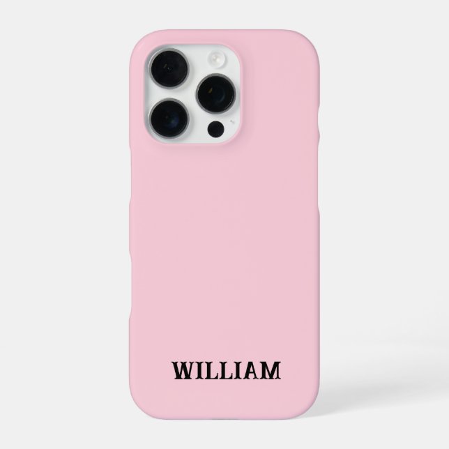 Personalized Pastel Pink iPhone Case with Custom (Back)