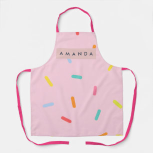 Personalized Pastel Pink Sprinkle Confetti Apron