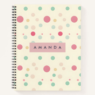 Personalized Pastel Polka Dot Style  Notebook