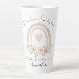 Personalized Pastel Rainbow   First Mother's Day - Latte Mug