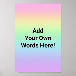 Personalized Pastel Rainbow Poster