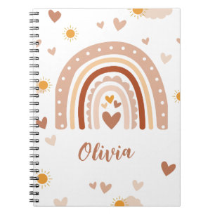 Personalized Pastel Rainbow Spiral Notebook