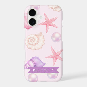 Personalized Pastel Seashell Coastal Custom Name
