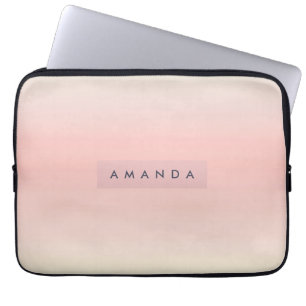 Personalized Pastel Warm Peach Blush Fade Laptop Sleeve