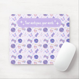 Personalized pastel y2k lavender aesthetic pattern mouse mat