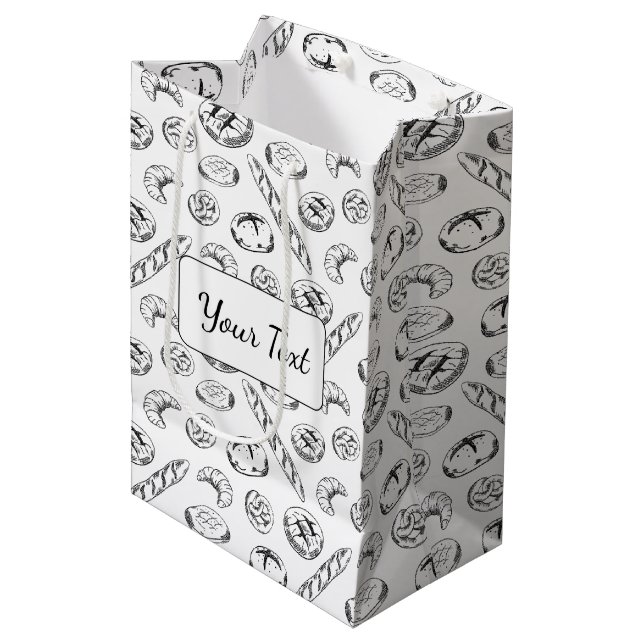 Personalized Pastry Illustration Packaging Medium Gift Bag (Front Angled)