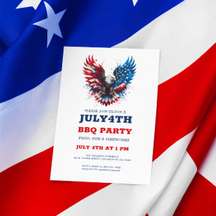 Personalized Patriotic America Bold Eagle Invite
