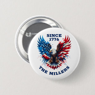 Personalized Patriotic Colors America Bold Eagle 6 Cm Round Badge