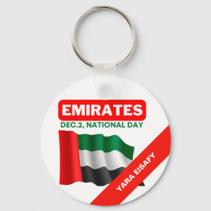Personalized Patriotic United Arab Emirates Flag Key Ring