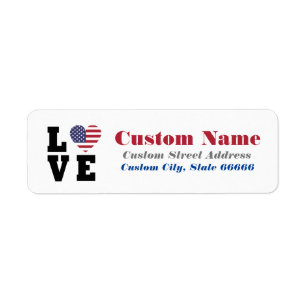Personalized Patriotic USA Flag Return Address