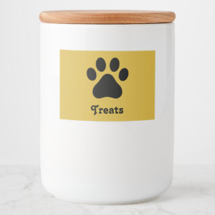 Personalized Paw Print Treats Container Label