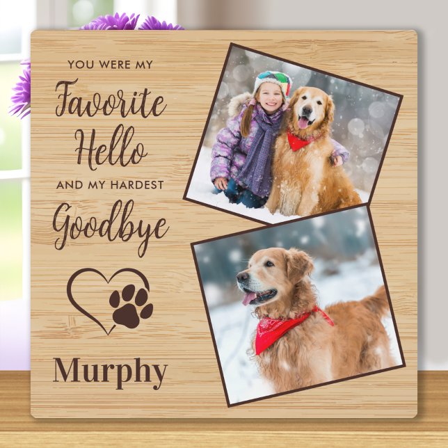 Personalized Paw Prints Pet Memorial Photo Plaque (Creator Uploaded)
