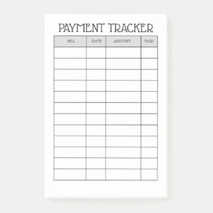 Personalized Payment Tracker Notepad