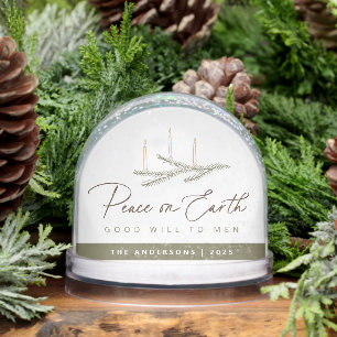 Personalized Peace on Earth Religious Christmas Snowglobe