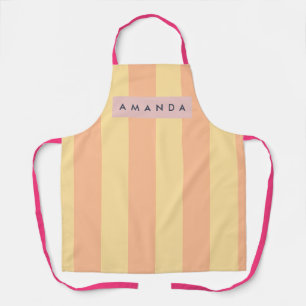 Personalized Peach and Cream Candy Stripe Apron