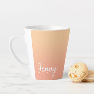 Personalized Peach Ombre Latte Mug