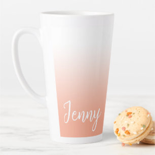 Personalized Peach Ombre Latte Mug