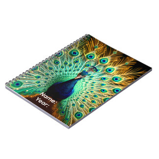 Personalized Peacock Frequencies Planner  Notebook