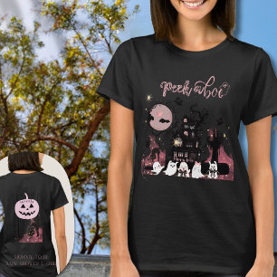 Personalized "Peek a Boo" Mommy-to-Be Halloween T-Shirt