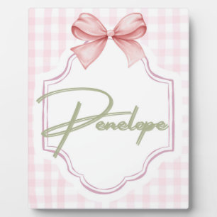 Personalized Penelope Baby Girl Nursery Gingham  Plaque