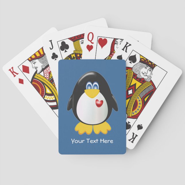 Personalized Penguin Playing Cards (Back)