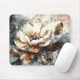Personalized Peony Watercolor Bloom Art Mouse Mat