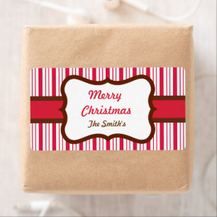 Personalized Peppermint Christmas Labels
