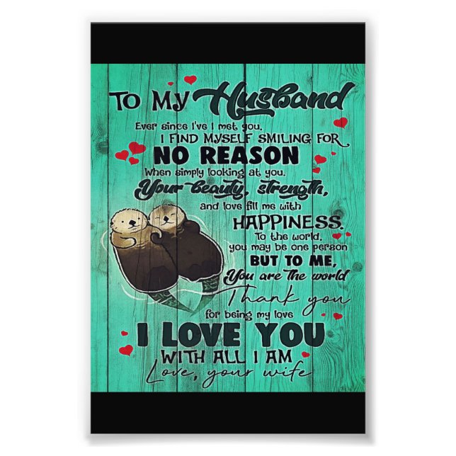 Personalized perfect gift, to my husband letter photo print (Front)