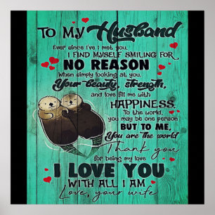 Personalized perfect gift, to my husband letter poster