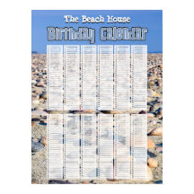 Personalized Perpetual Beach Birthday Calendar