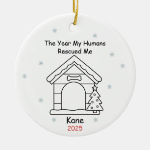 Personalized Pet Adoption Ornament, Dog Adoption  Ceramic Tree Decoration