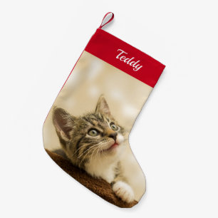 Personalized Pet Cat Photo Small Christmas Stocking
