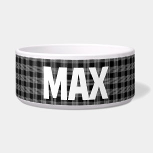 PERSONALIZED PET CHECKS CAT OR DOG BOWL