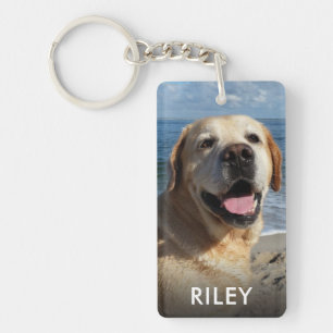 Personalized Pet Dog Cat Double-Sided Photo Key Ring
