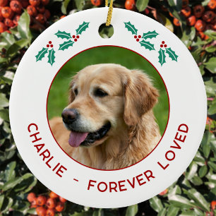 Personalized Pet Dog Memorial Christmas Photo Ceramic Tree Decoration