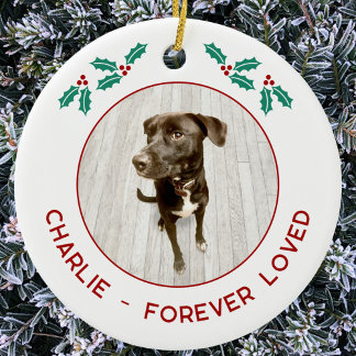Personalized Pet Dog Memorial Christmas Photo Ceramic Tree Decoration