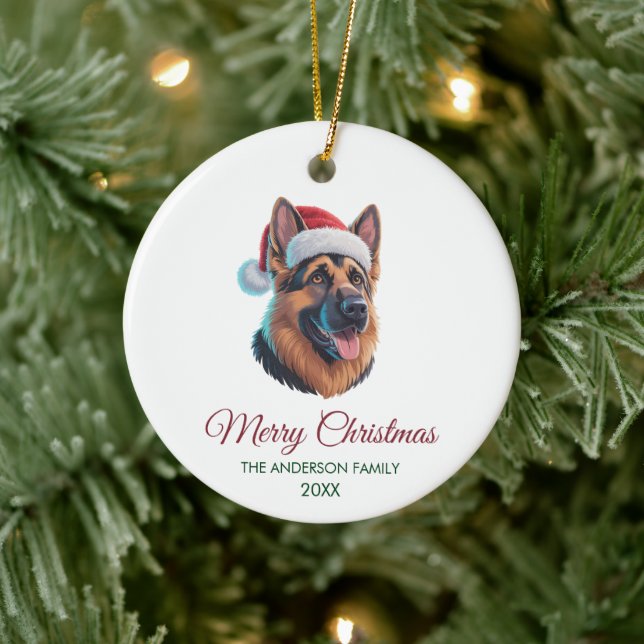 Personalized Pet German Shepherd Christmas  Ceramic Tree Decoration (Tree)