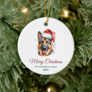 Personalized Pet German Shepherd Christmas Ceramic Tree Decoration