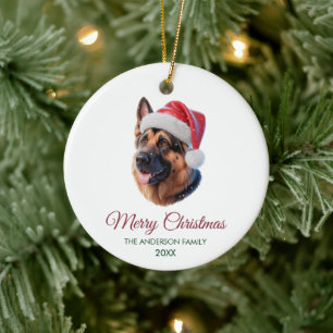 Personalized Pet German Shepherd Christmas Ceramic Tree Decoration