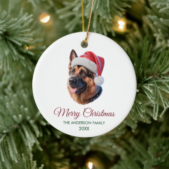 Personalized Pet German Shepherd Christmas  Ceramic Tree Decoration (Tree)