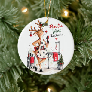 Personalized Pet Groomer Christmas Card From Pet Ceramic Tree Decoration