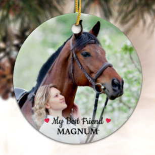 Personalized Pet Horse Lover My Best Friend Photo Ceramic Tree Decoration