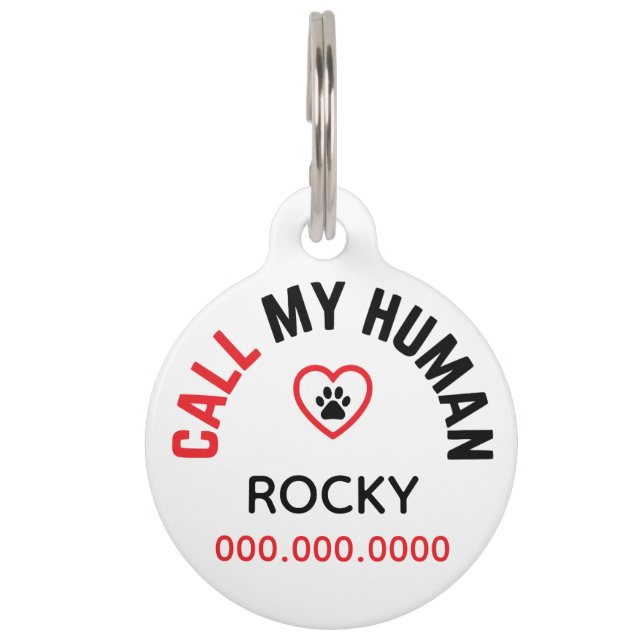 Personalized Pet ID Tag with Phone Number (Front)